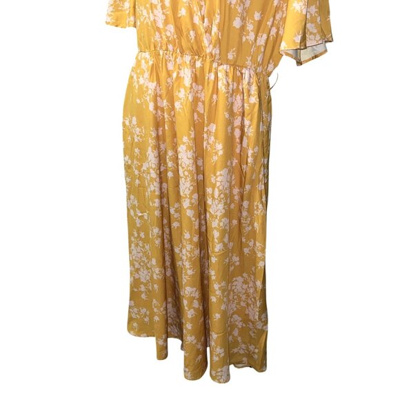 BloomChic Ditsy Floral A Line V Neck Short Flutter Sleeve Midi Dress Sz 18/20 (2 - Picture 7 of 15